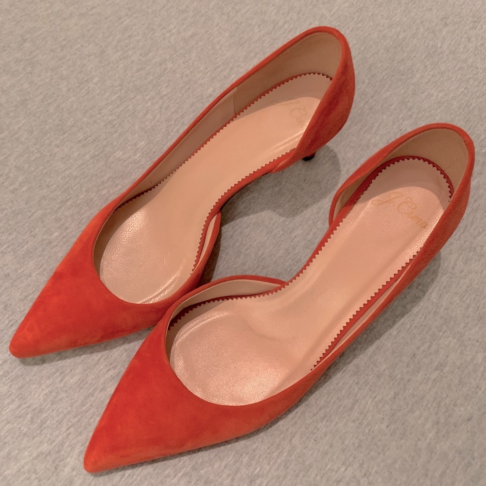 J. Crew Red Heels Sleek Pointed Toe Design